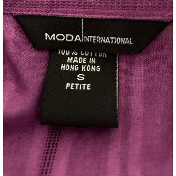 Moda International Y2K Purple Shirt Size PS Semi Sheer Long Sleeve Button-Up Top - Picture 6 of 10